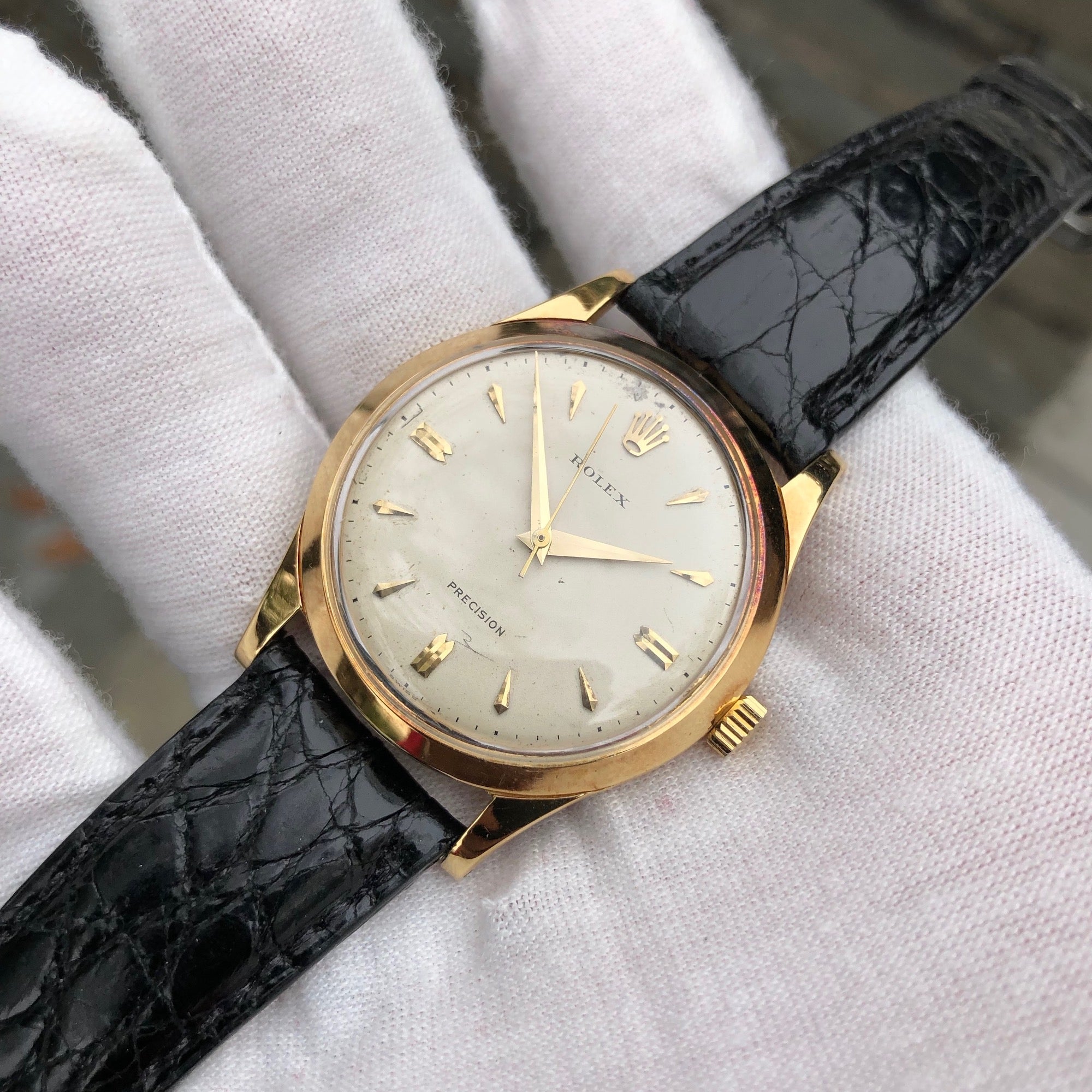 rolex precision vintage gold