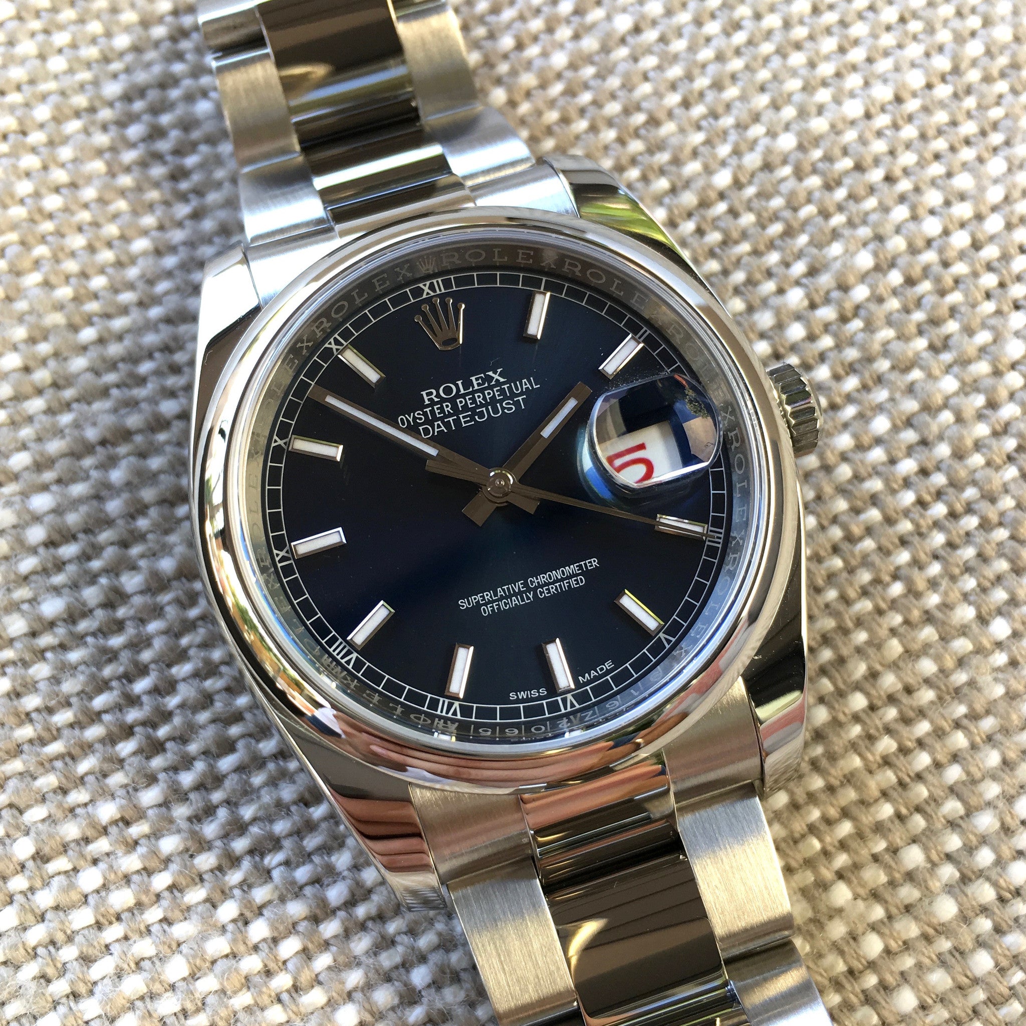 Rolex Datejust 116200 Blue Stick 36mm Oyster Stainless ...
