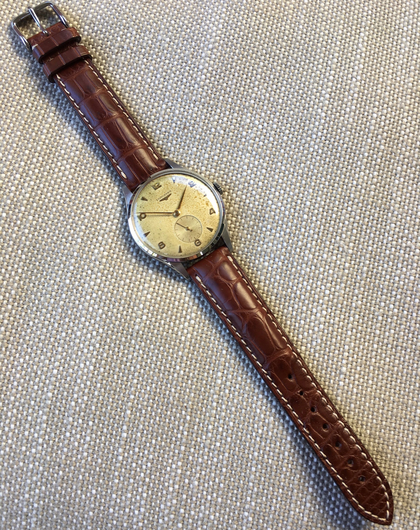 Vintage Longines 6333-3 Oversized 37mm Steel Cal. 12.68z Wristwatch ...