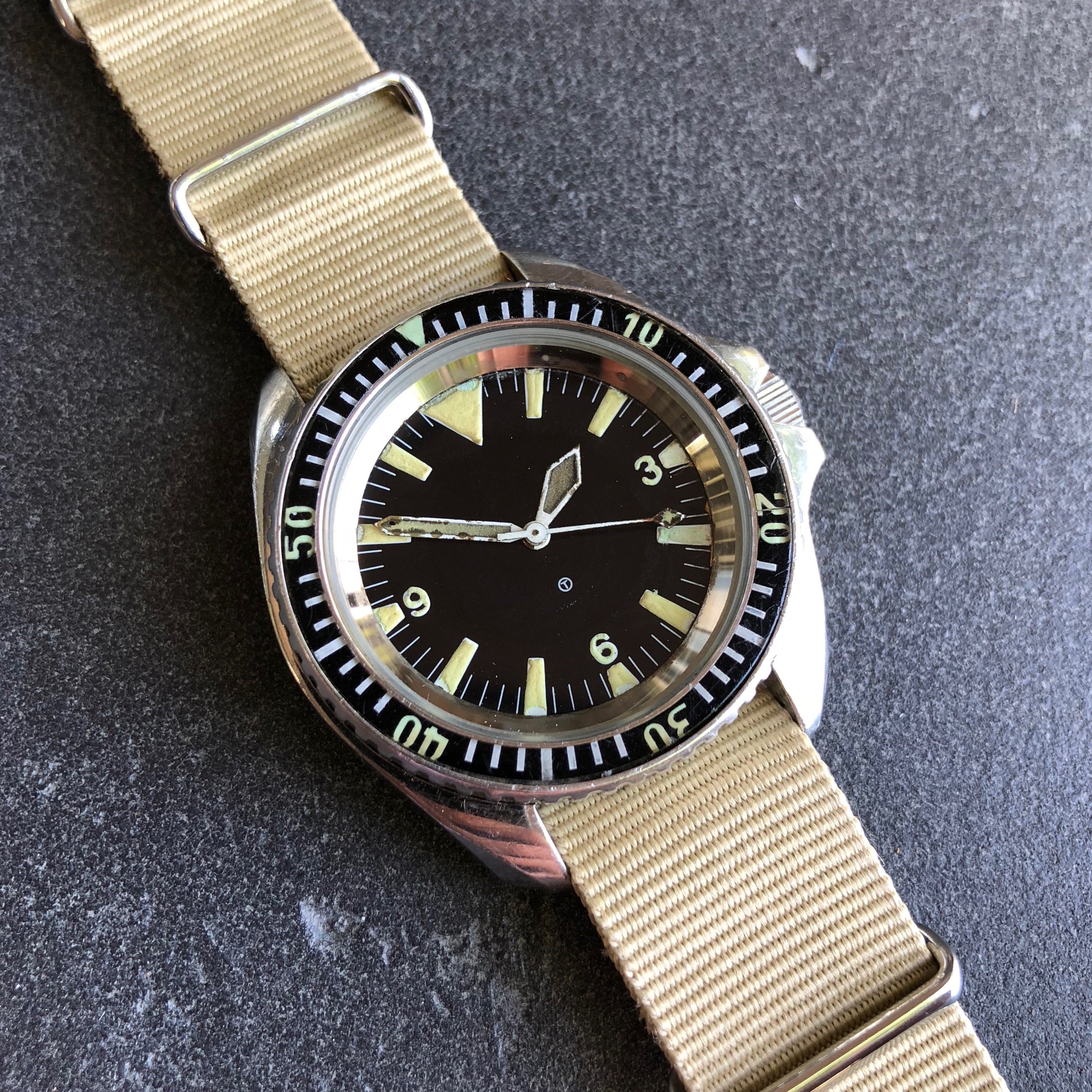 Vintage CWC Cabot Watch Company Royal Navy Sterile Milsub Divers ...