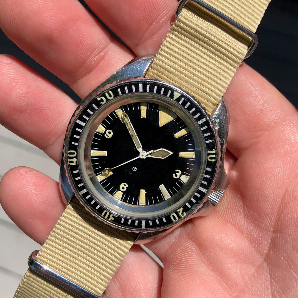 Vintage CWC Cabot Watch Company Royal Navy Sterile Milsub Divers Wrist ...