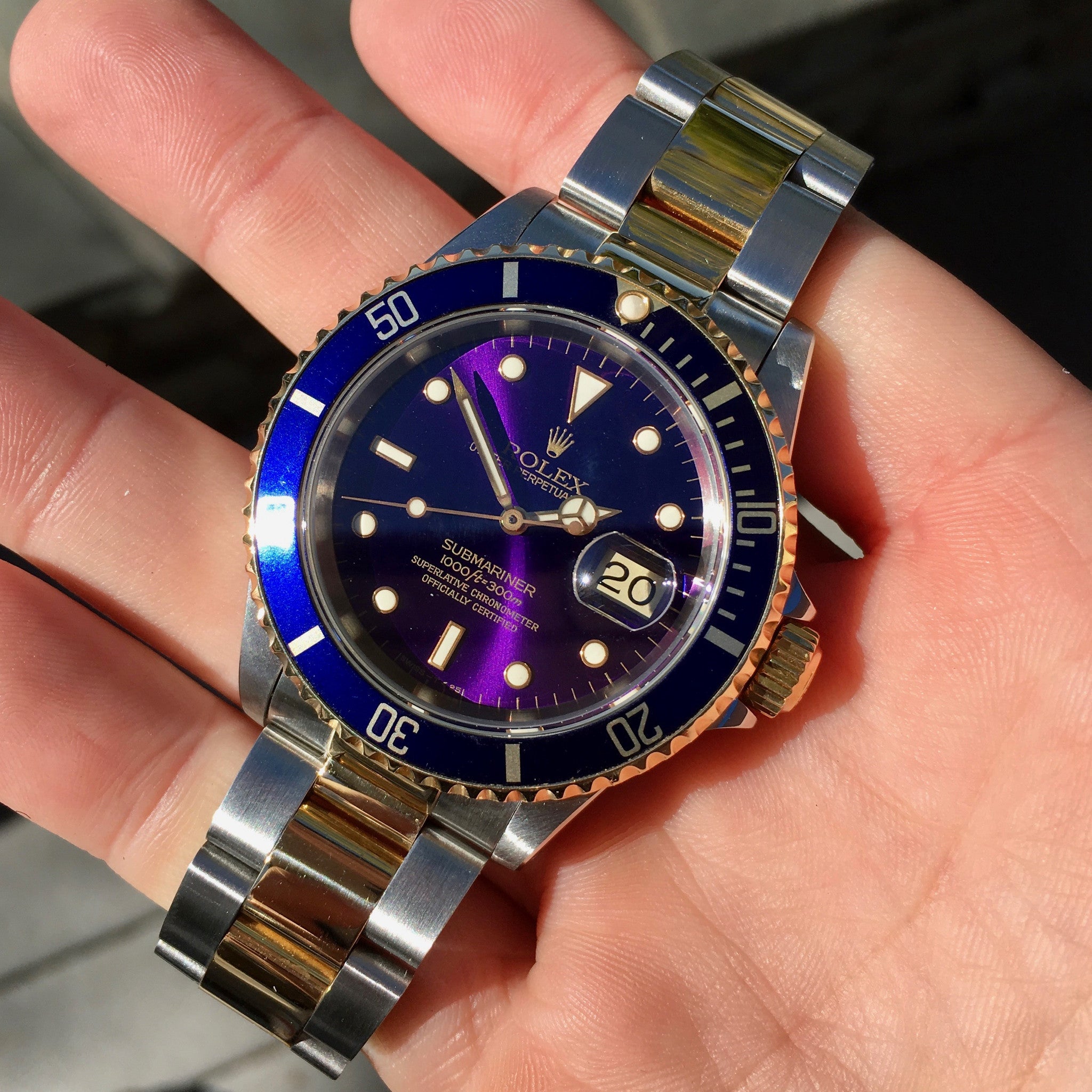 rolex submariner purple face