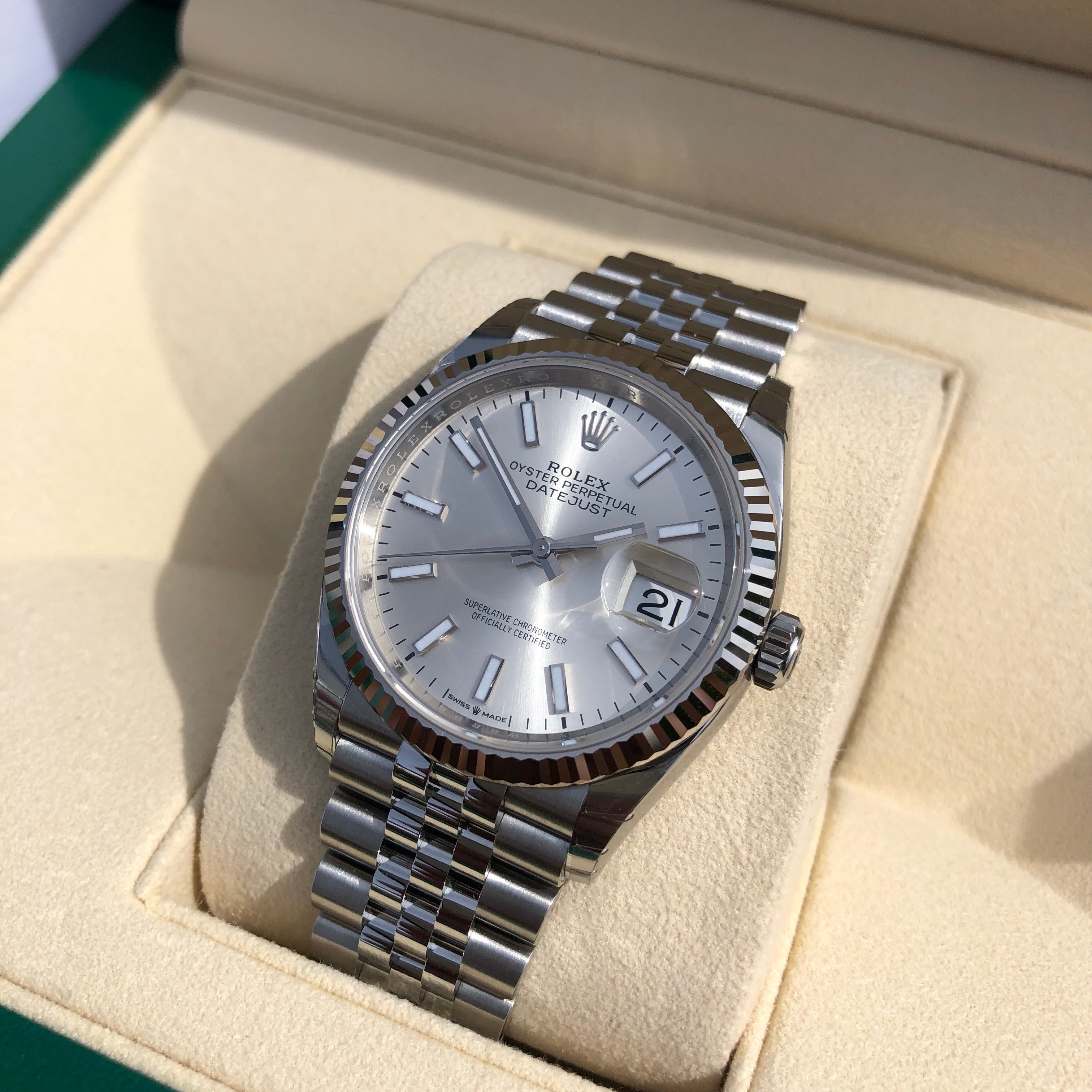 Rolex Datejust 126234 Silver Stick 36mm 