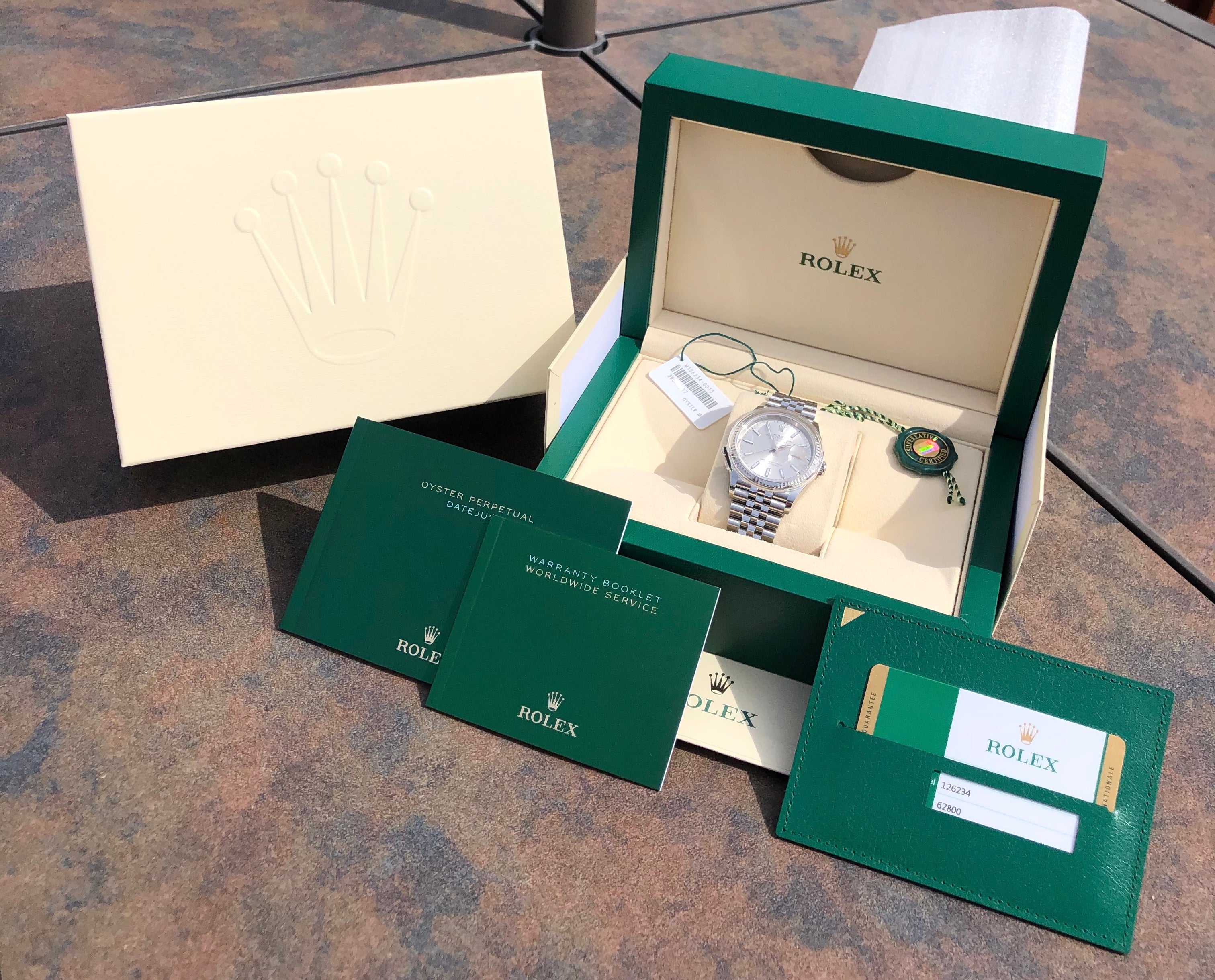 Rolex Datejust 126234 Silver Stick 36mm Jubilee Wristwatch Box & Papers New Unworn 2020