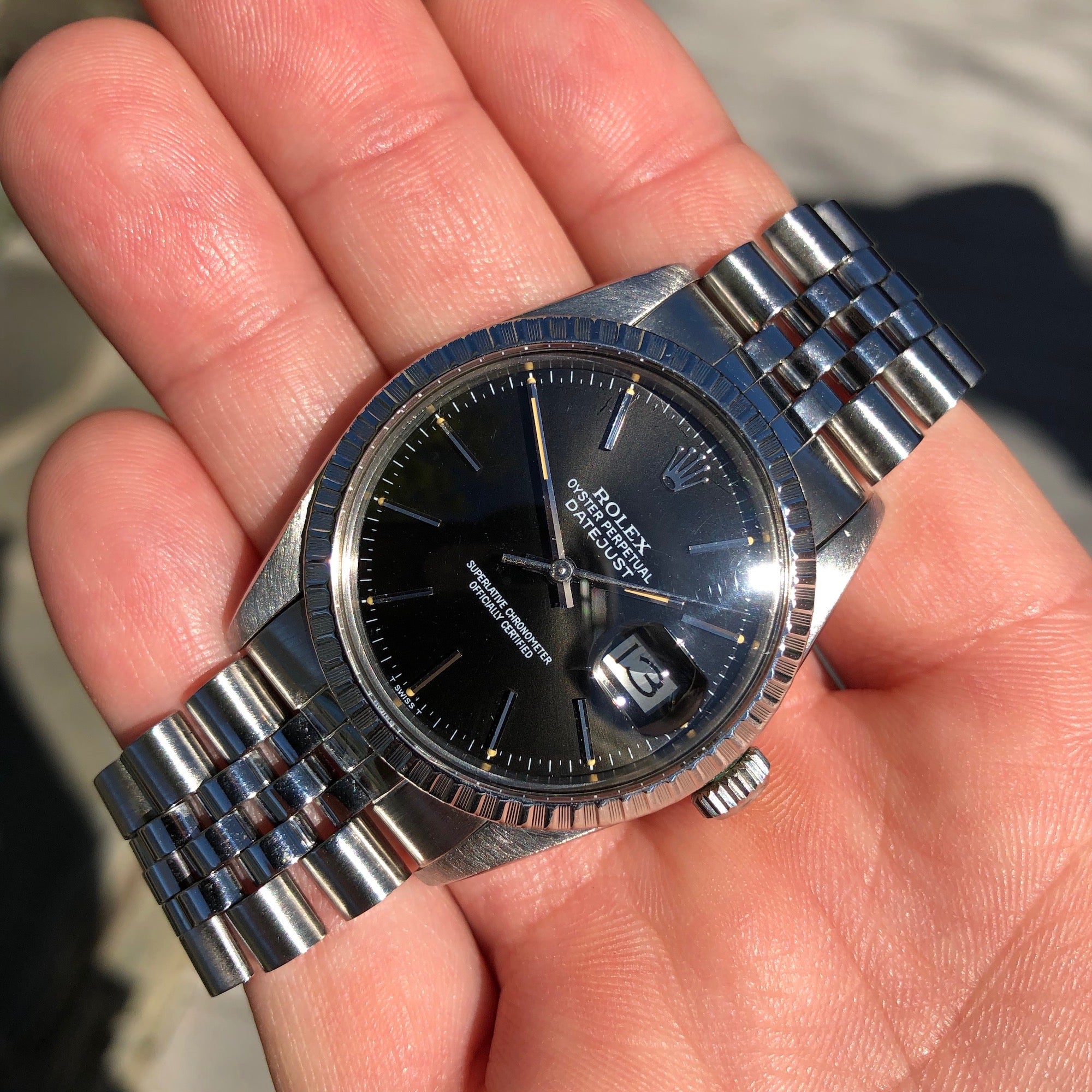 rolex datejust 16030 black dial