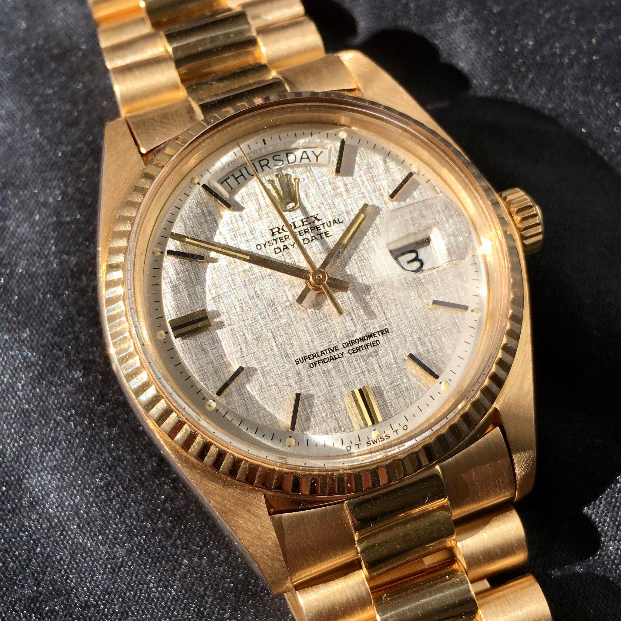 rolex day date linen dial