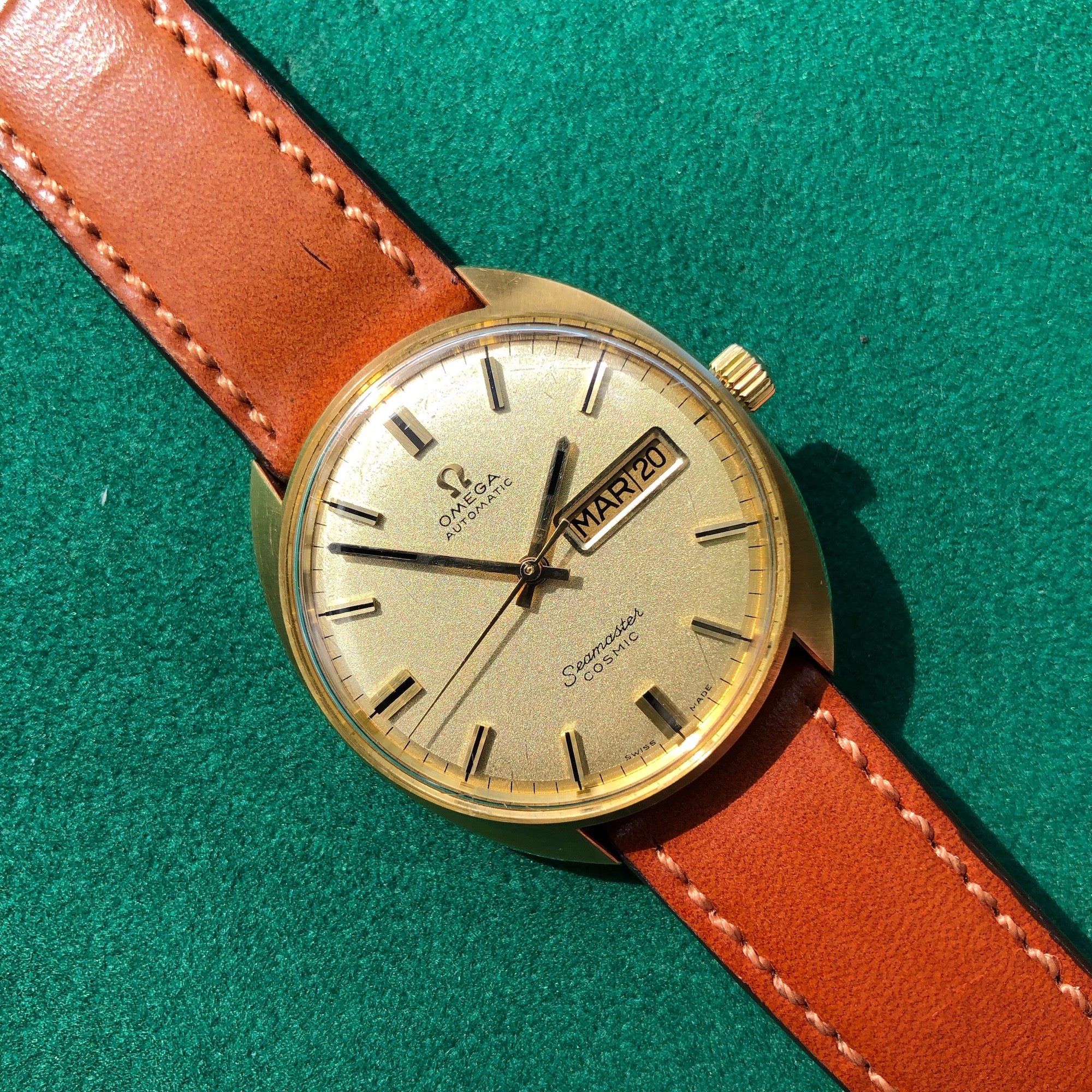 vintage omega seamaster leather strap