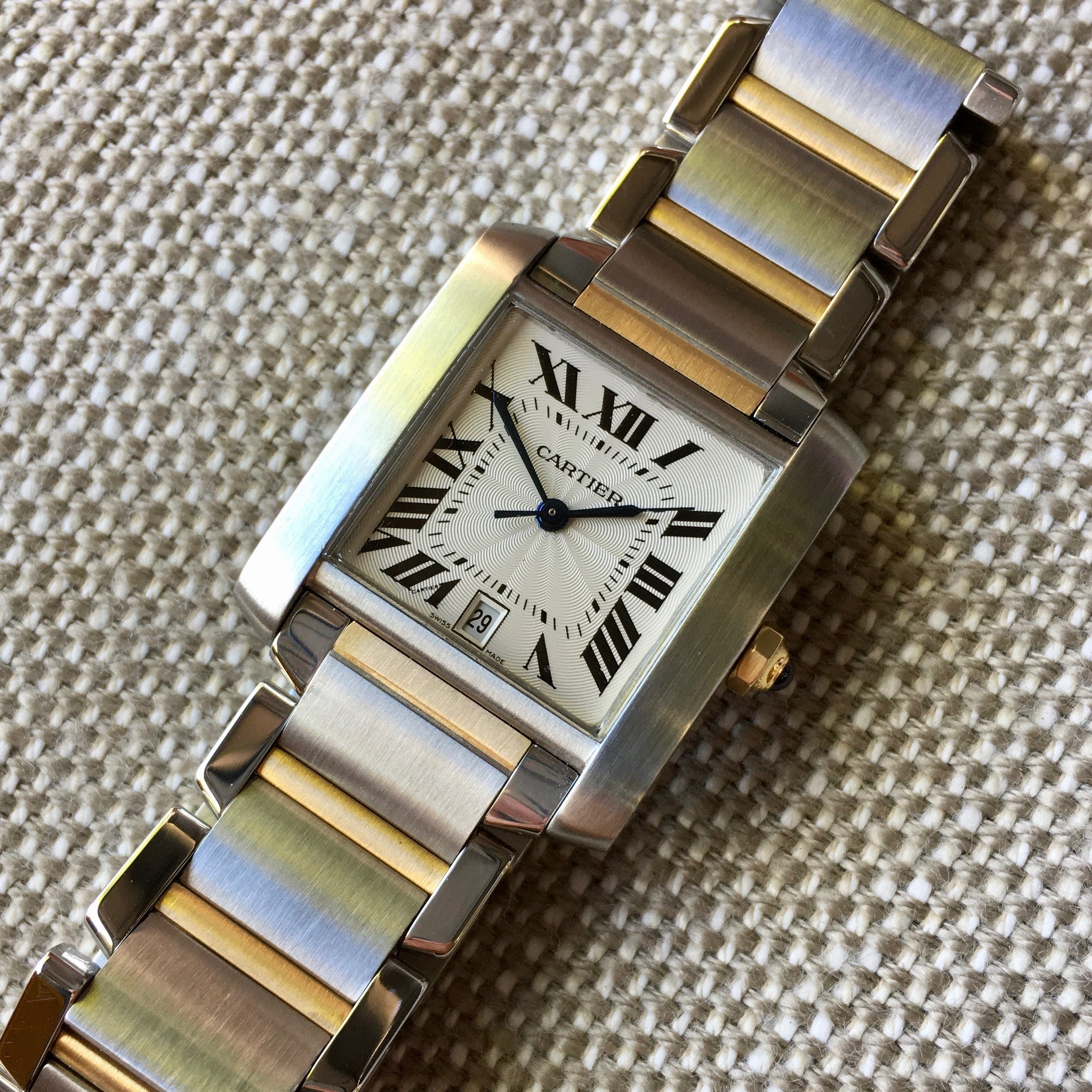 cartier tank francaise two tone watch