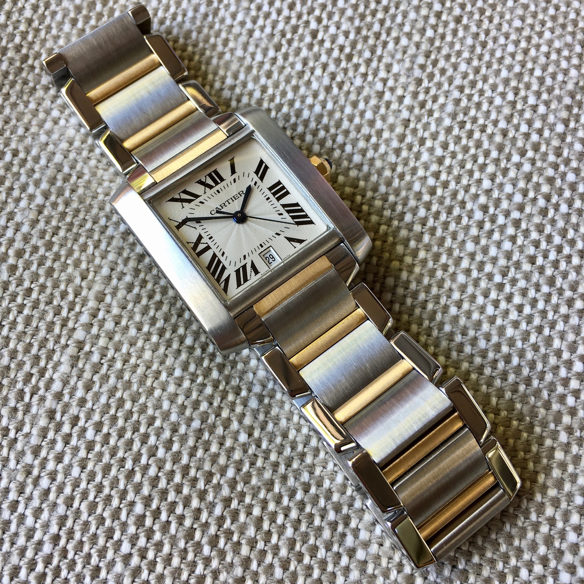 cartier tank francaise two tone watch