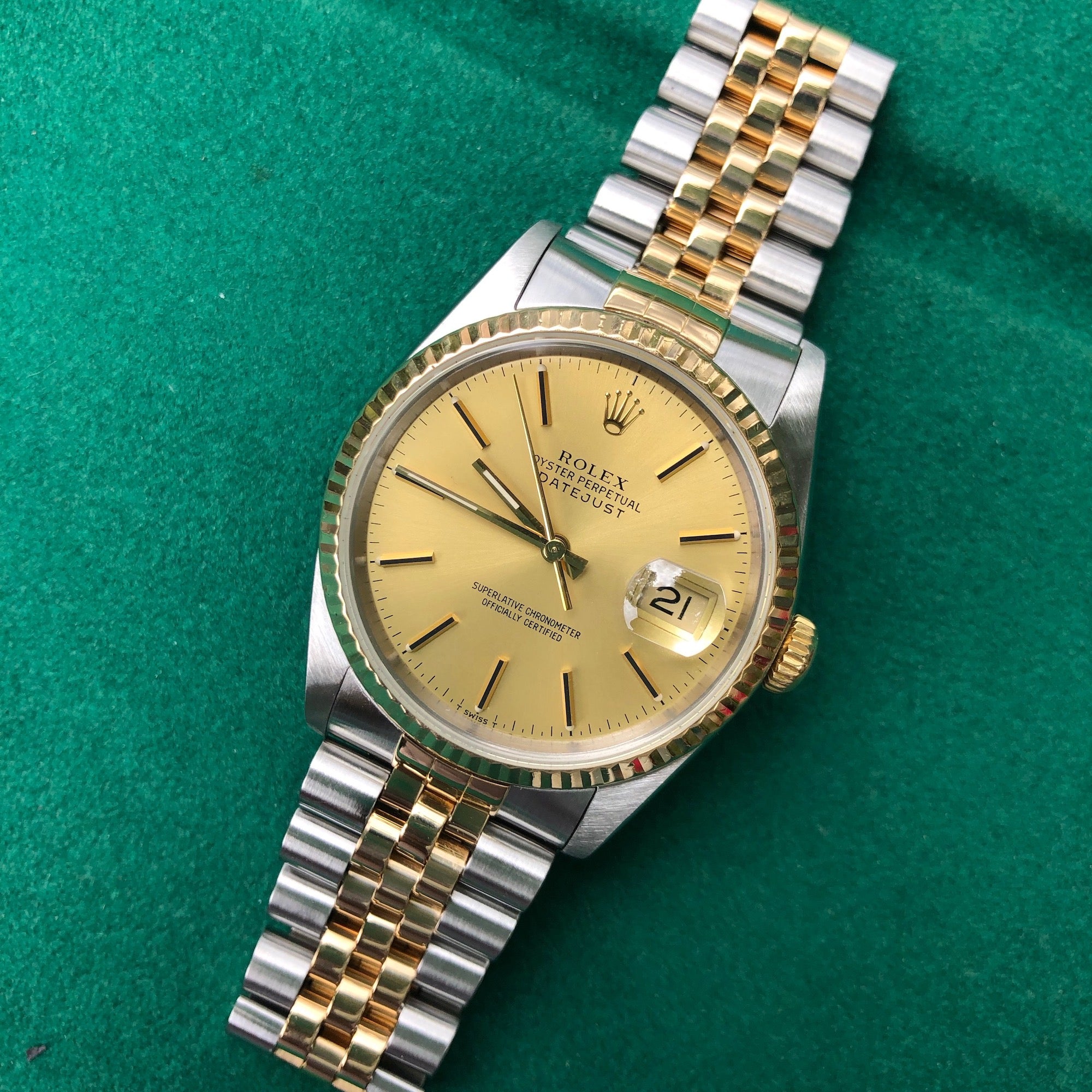 1990 rolex datejust two tone