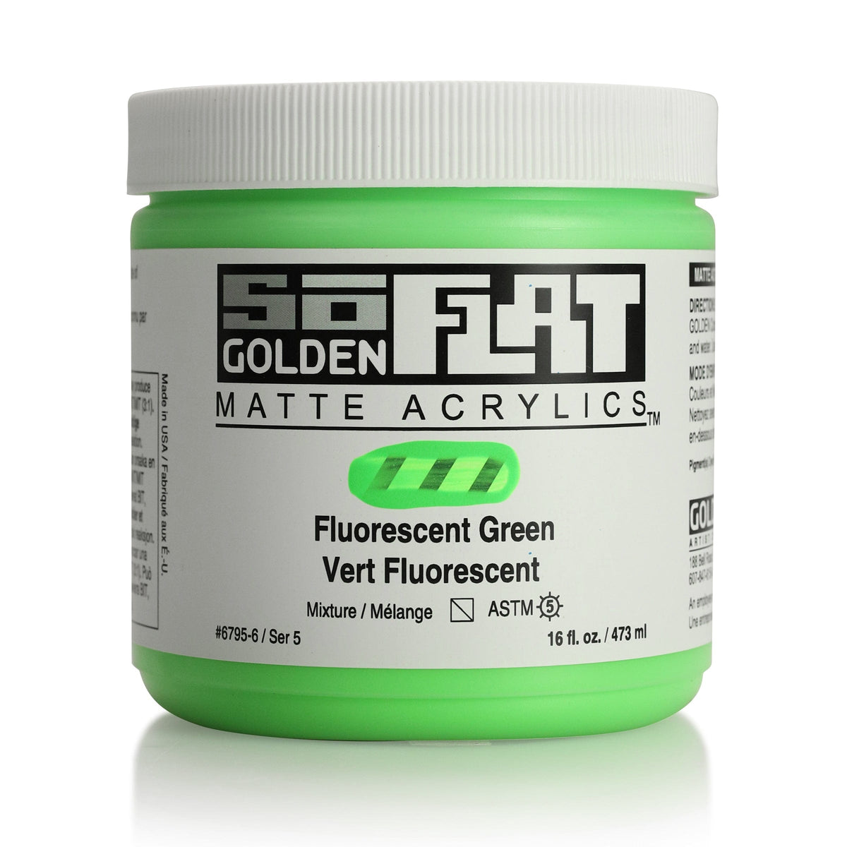 Golden SoFlat Matte Acrylic 2 oz Fluorescent Green