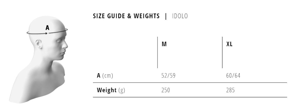Met Idolo Size guide