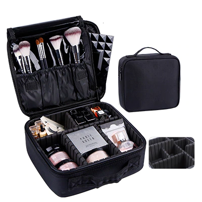 Mini trousse de rangement maquillage et cosmétique profesionnelle noir