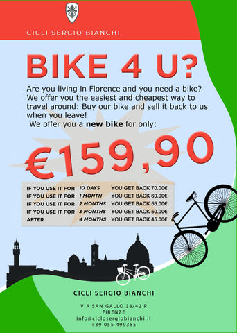 Student's rental bike in Florence