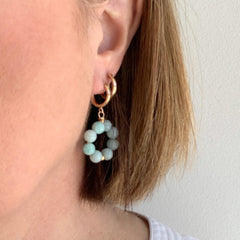 amazonite hoop earrings