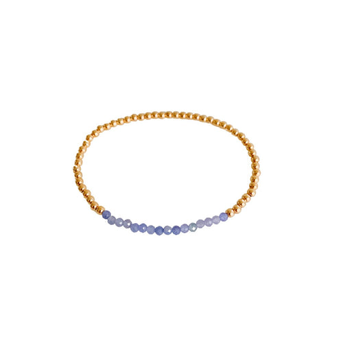 Stretch Beaded Initial Bracelet - Gold or Silver – Balara Jewelry