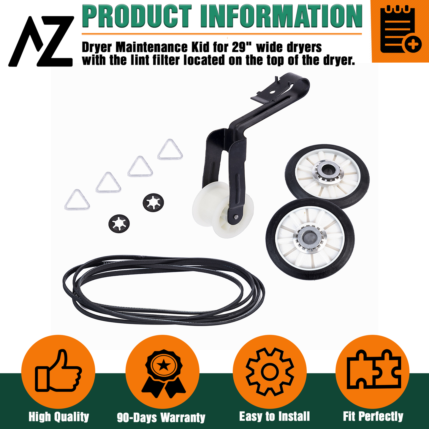 ned4600yq1 amana dryer belt pulley roller kit