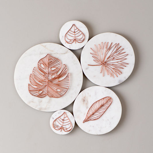 Marble Disk Cluster Wall Decor Rose Gold/ Copper