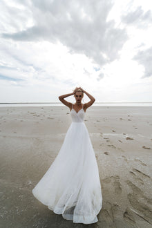 A-Line Wedding Dress with Bustier Corset and Lace Romanova Atelier