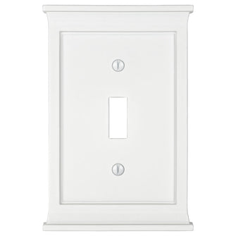The white version of the Mantel collection of Amerelle decorative BMC wallplates