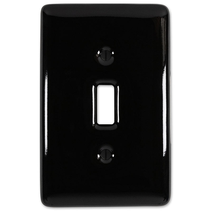 The Metro Black ceramic decorative wallplate by Amerelle