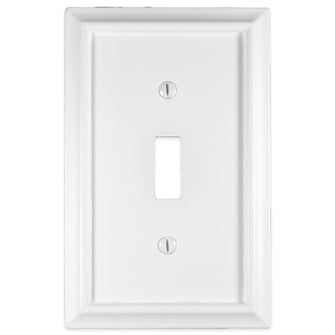 The white version of the Annabelle collection of Amerelle decorative BMC wallplates