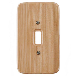 The Natural Finished Oak collection of Amerelle decorative wood wallplates in the natural oak finish stained wood option