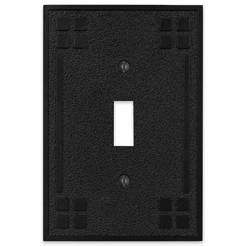 The Wittick Black Iron metal decorative wallplate by Amerelle