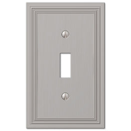The moonstruck gray version of the Daltry collection of Amerelle decorative metal wallplates