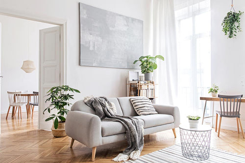 Professionally designed living room with a Scandinavian decor style