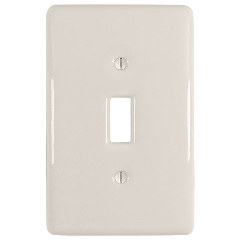 The Metro collection of Amerelle decorative ceramic wallplates in the biscuit or ivory color