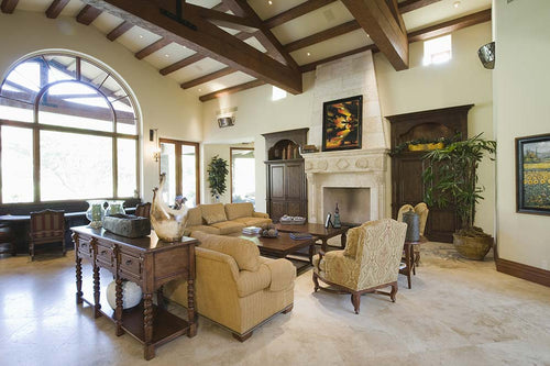 Professionally designed living room with a Mediterranean decor style