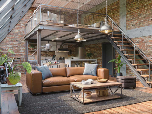 A professionally designed Industrial decor style loft