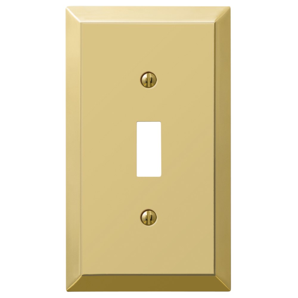 The polished brass version of the Century collection of Amerelle decorative metal wallplates