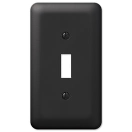 The black version of the Devon collection of Amerelle decorative metal wallplates