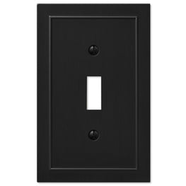 The black version of the Bethany collection of Amerelle decorative metal wallplates