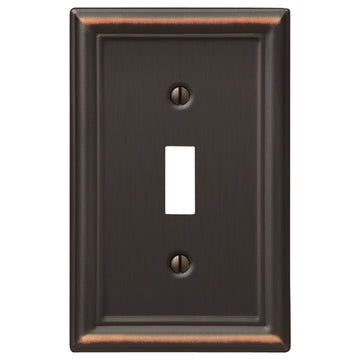 The aged bronze version of the Chelsea collection of Amerelle decorative metal wallplates