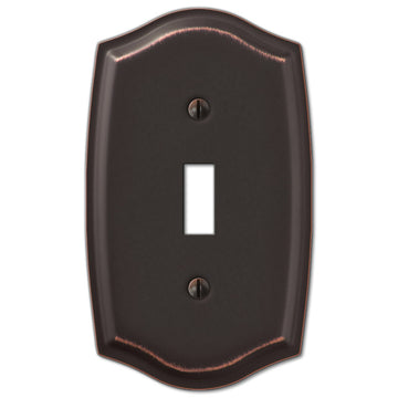 The aged bronze version of the Sonoma collection of Amerelle decorative metal wallplates
