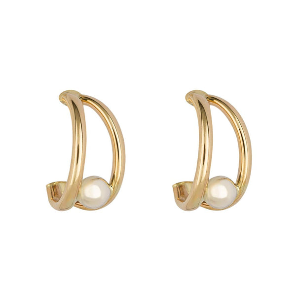 9ct Yellow Gold Double Arc Cuff Earrings GE2409