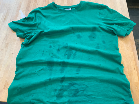 Emerald green cotton t-shirt laundry review
