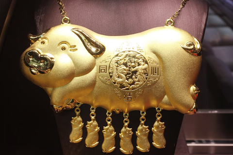 Golden Pig Necklace