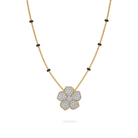 Floral Pendant Gold Mangalsutras