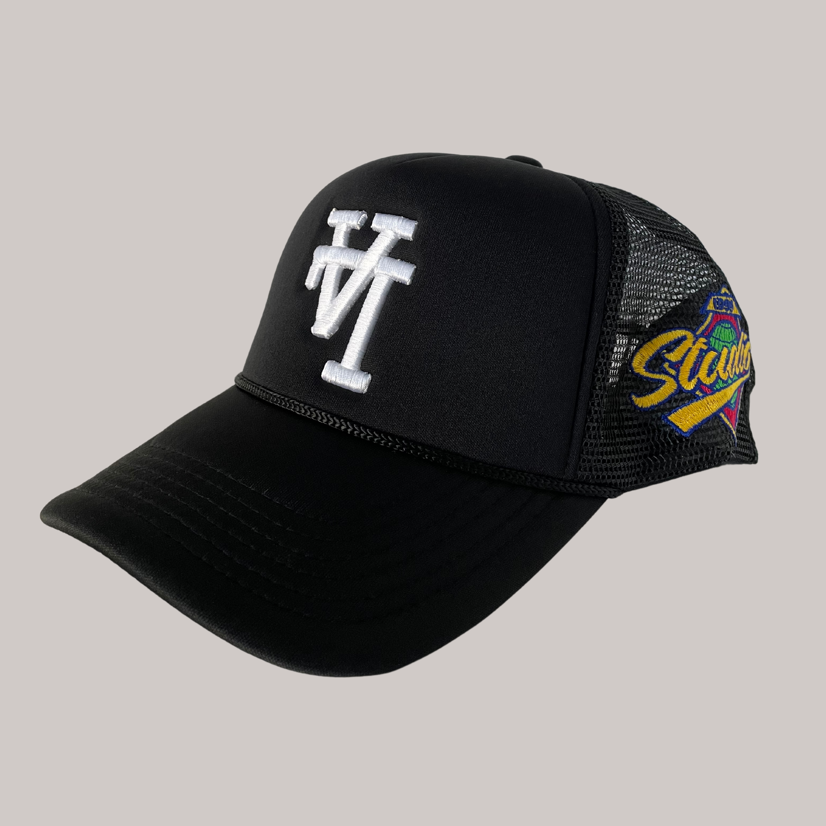 Upside Down LA Trucker Hat - BLACK