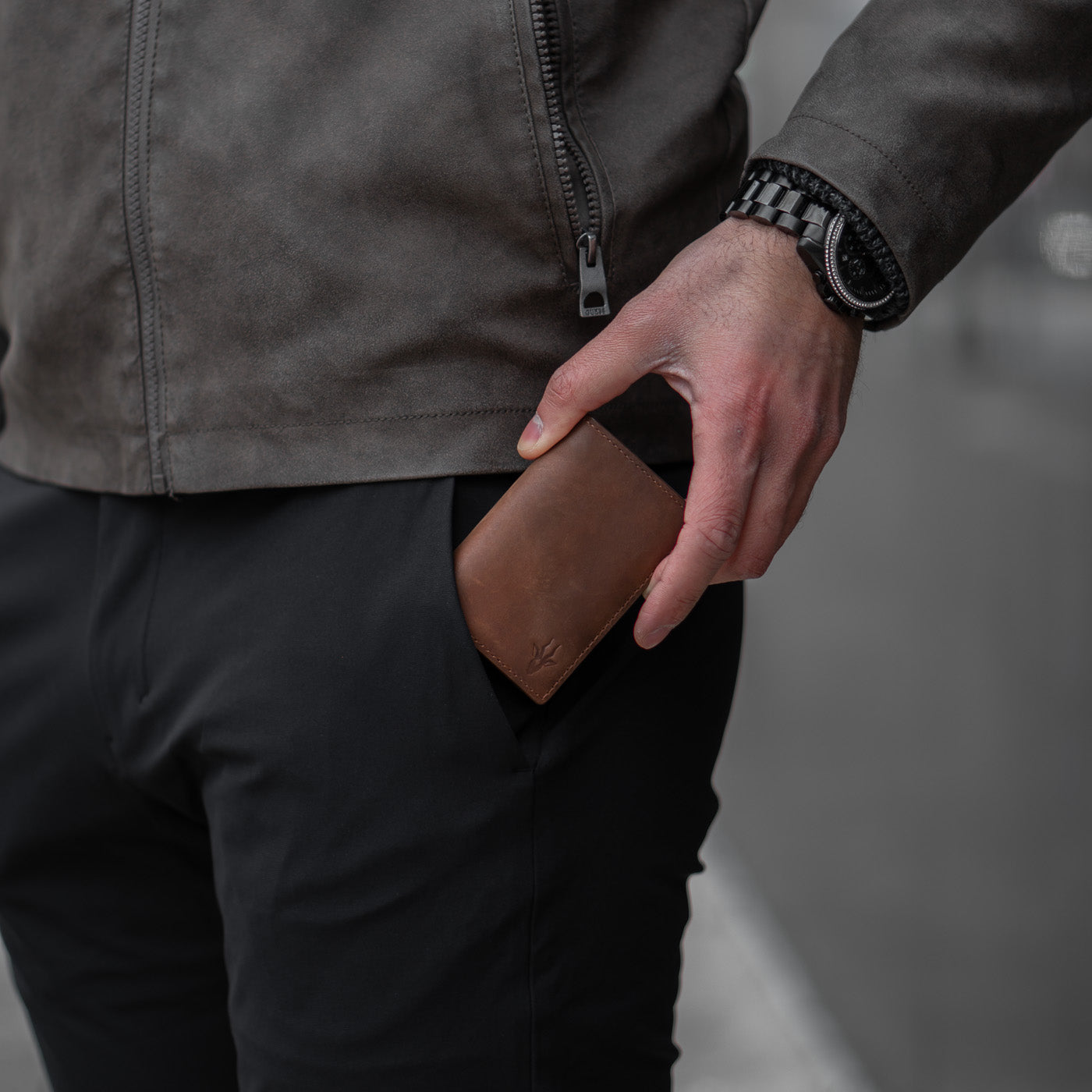 apple airtag genuine leather rfid front pocket wallet brown