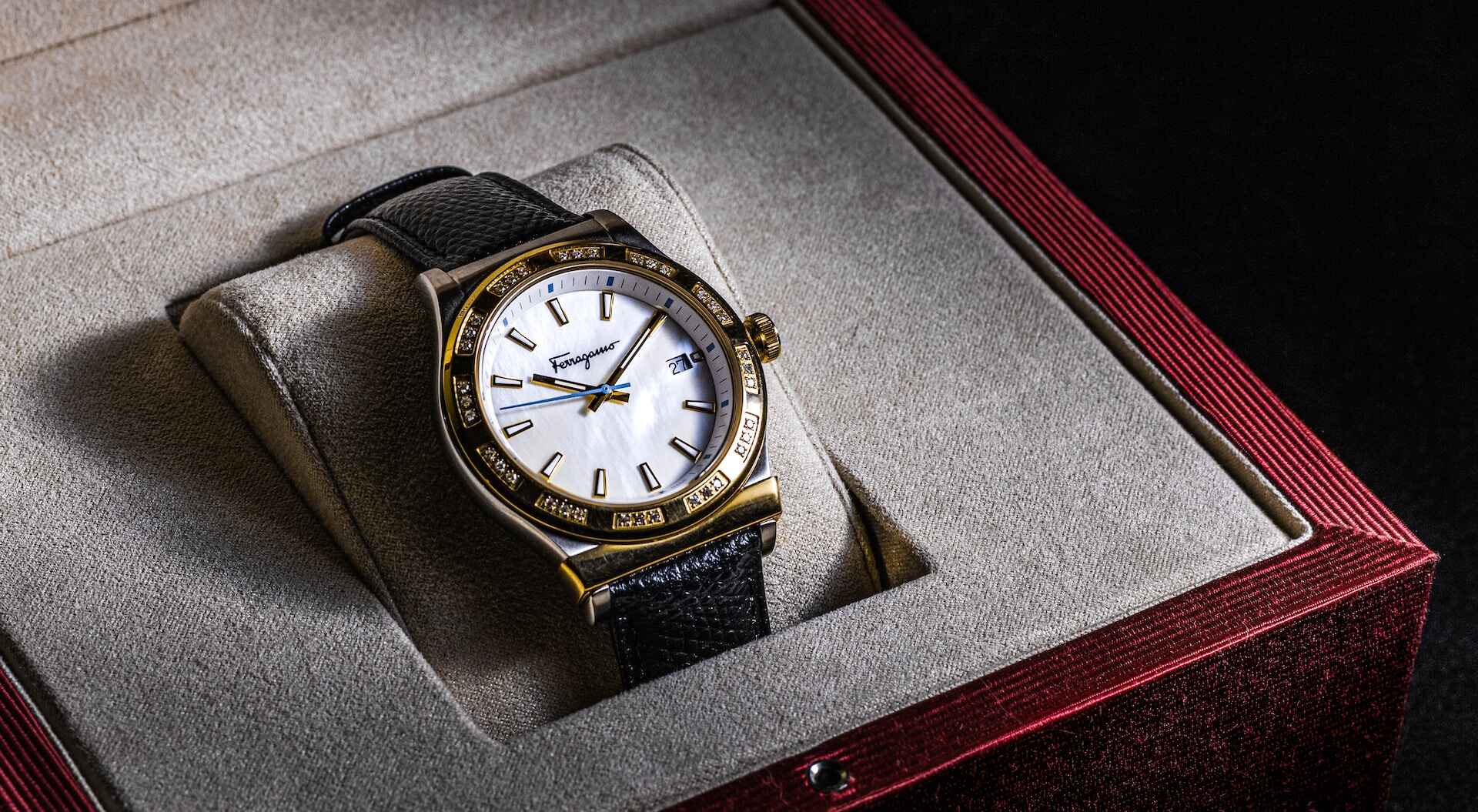 expensive watch in a custom watch box