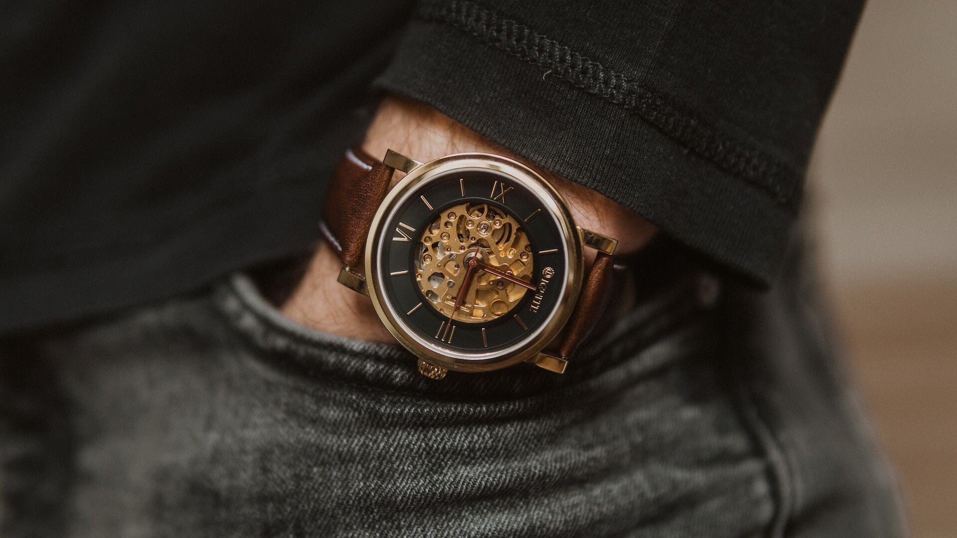 luxury watch on mans wrist