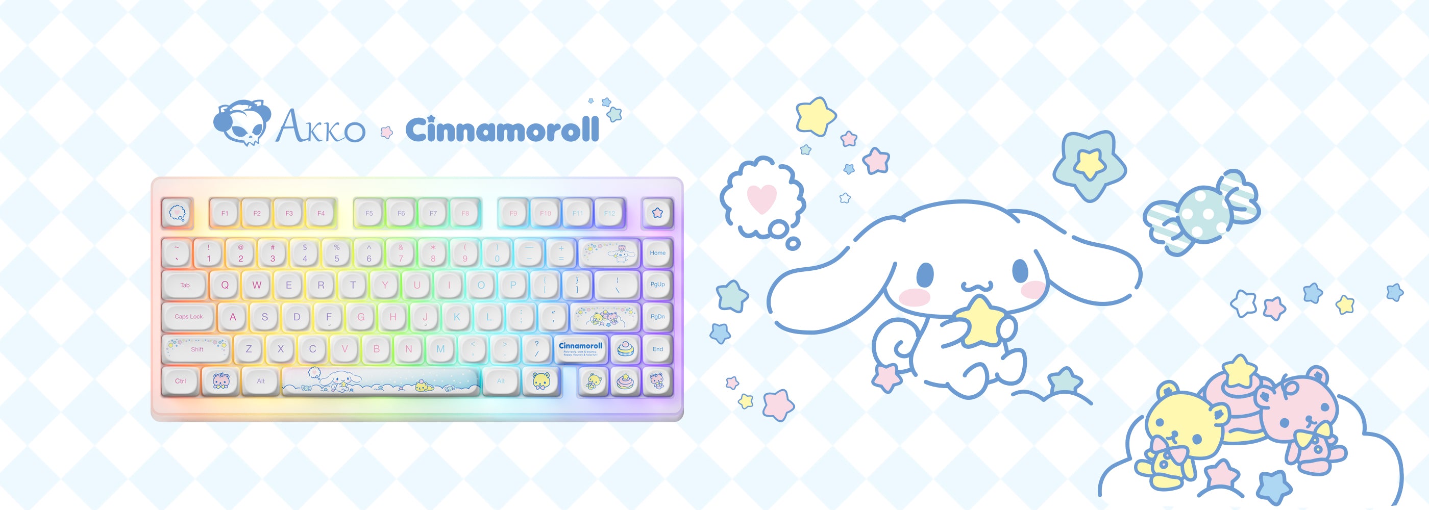 akko cinnamoroll acr tOP 75B  acrylic keyboard banner