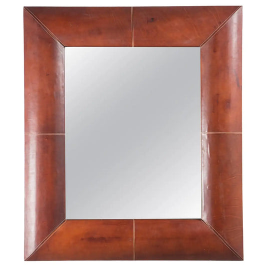 Modern Black Oak Square Wall Mirror