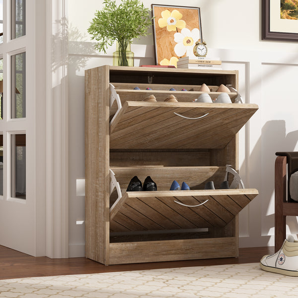 Shoe Cabinet Spell Frame Design 3-Drawer 2-Compartment — FUFUGAGA