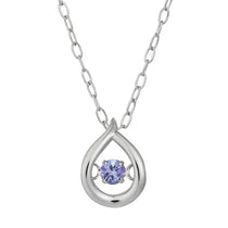 ダンシングストーンネックレス　タンザナイト0.02ct　12月誕生石　ツユ型　K10WG製　AD-0170TZ-W10